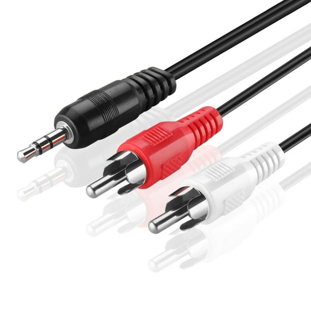FYL 10 FT 3.5 mm Aux Cable Plug to 2-RCA L R Jacks Gold Plated Audio Auxiliary Black FYL 10 FT 3.5 mm Aux Cable Plug to 2-RCA L R Jacks Gold Plated Audio Auxiliary Black
